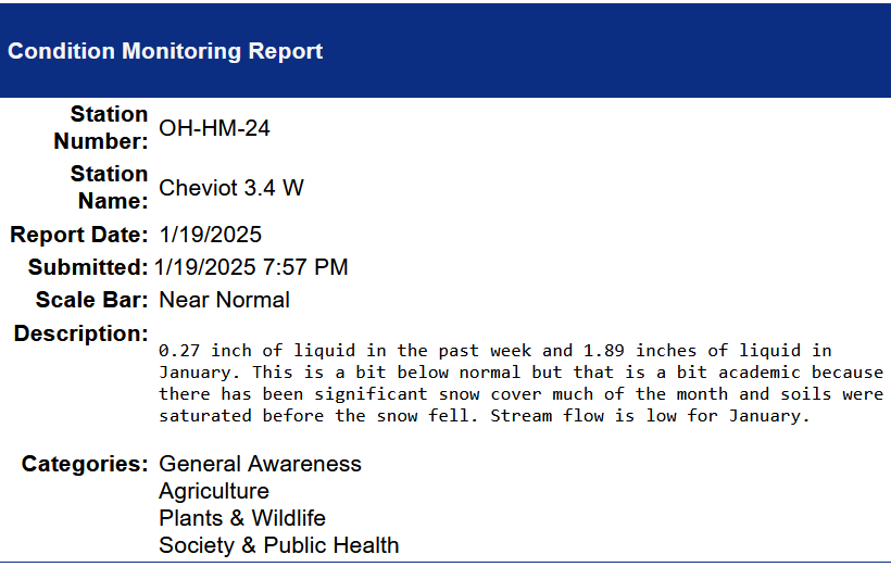 jan 19 condition monitoing report